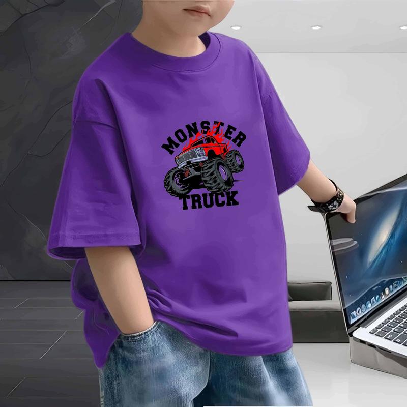 Áo Thun Ngắn Tay Quần Áo Trẻ Em, In Hình Xe Hơi Hoạt Hình Dễ Thương, Áo Dáng Rộng Và Dễ Phối Đồ Xu Hướng, Áo Mỏng, Hàng Mới Về Mùa Hè 2025 6