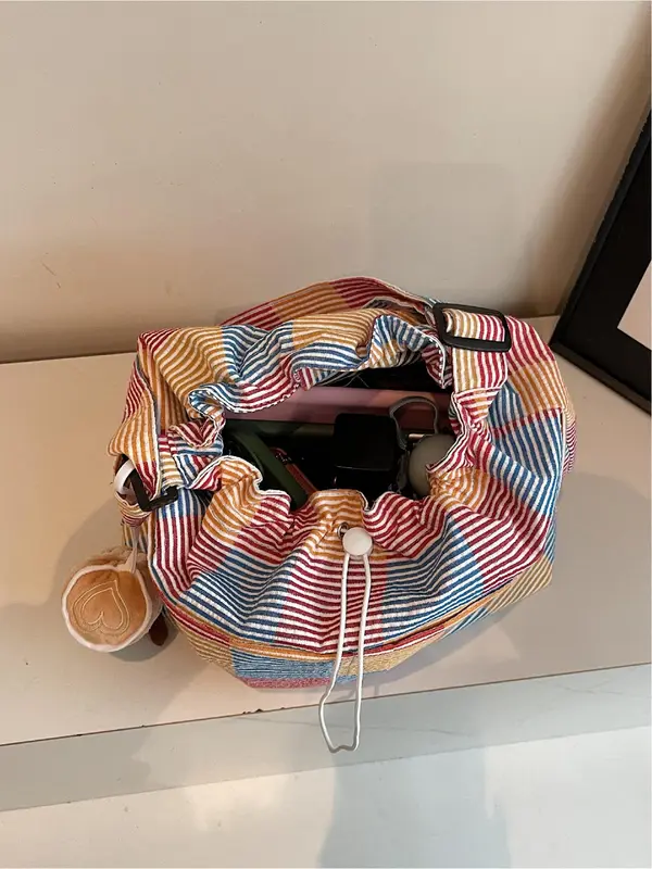 Women's Colorblock Tote Bag, Fashionable Large Capacity Shoulder Bag for Daily Used, Casual Trendy Versatile High-quality Daily Commuting Bag, Girl Everyday Bag 8