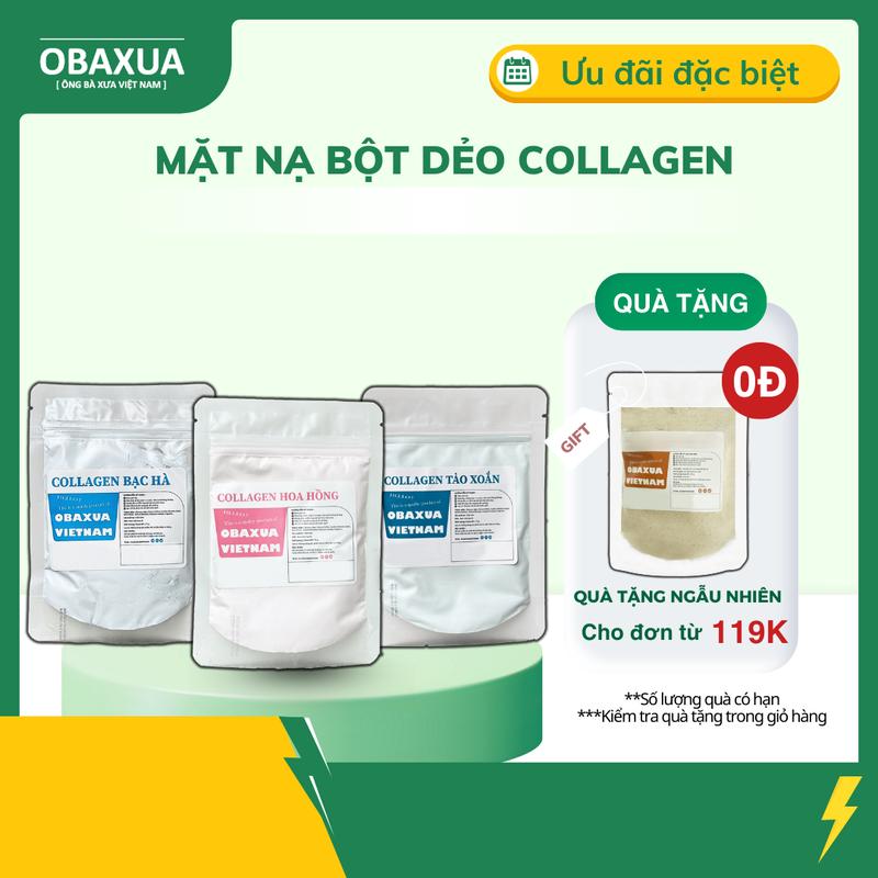 Mặt nạ dẻo collagen dạng bột Obaxua (Mask dẻo) 75Gr, 250gr Dưỡng Da Mặt Skincare mặt nạ