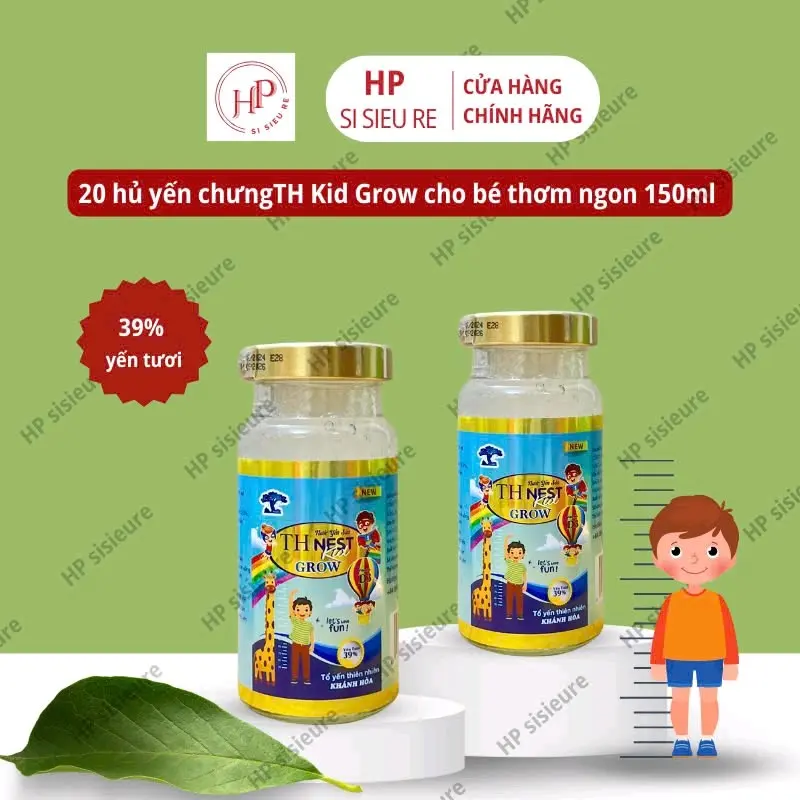 Combo 20 hủ yến cao Khánh Hòa THNest kid GROW cho bé 39% yến tươi, hổ trợ sức khỏe, bổ sung vitamin và men vi sinh.