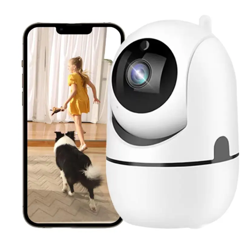 1080P HD Security Camera, Auto-Rotating Security Camera with Human Detection, Motion Recording Camera for Home Shop Pet Use 0