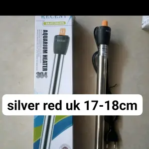 heater aquarium silver red uk 17-18cm