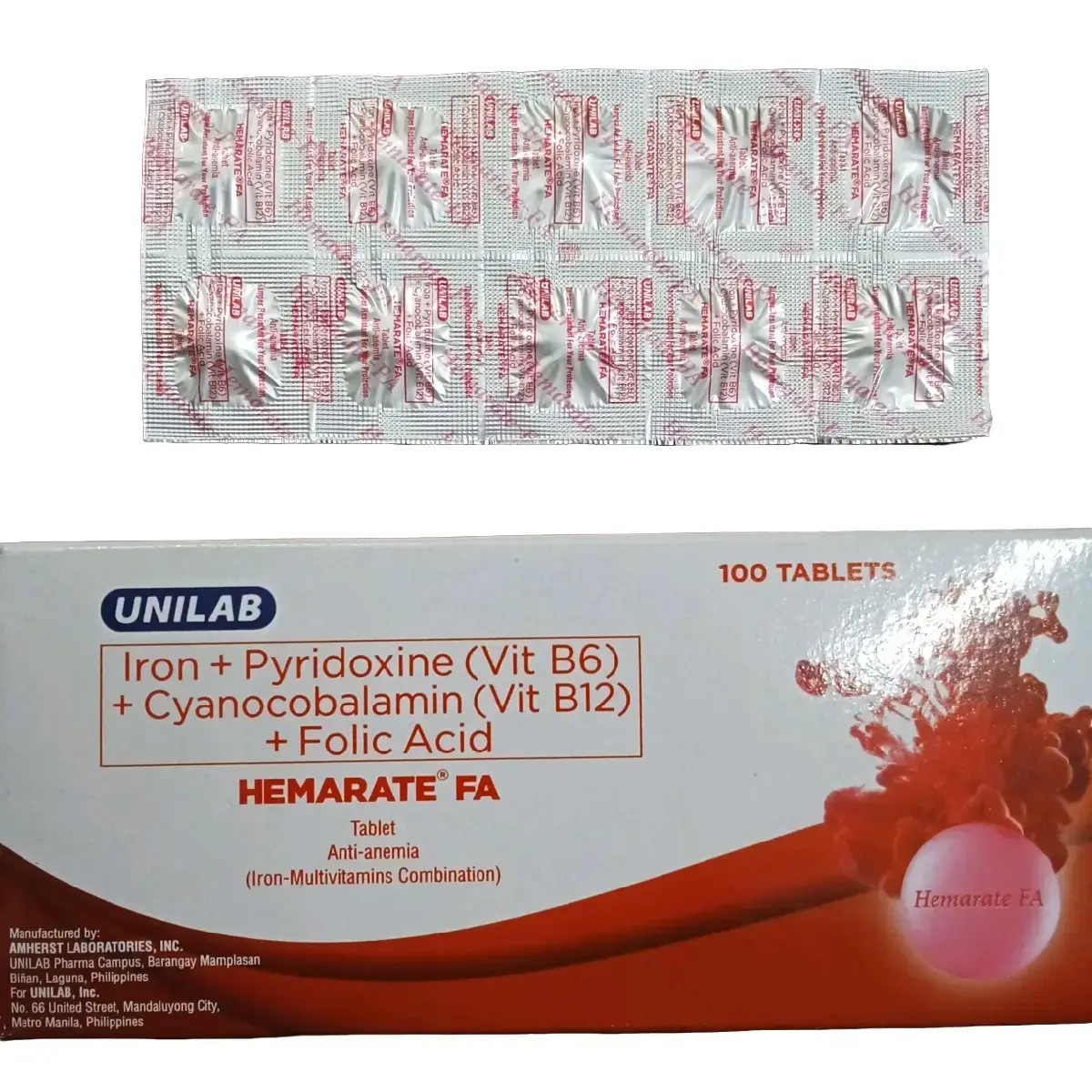 Hemarate FA tab 10's (1 banig) Iron Vitamin - TikTok Shop Philippines