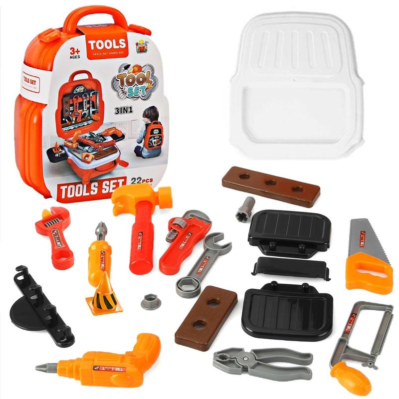 Product Introduction of Christmas Repair Tool Backpack, 22pcs/set Drill & Tool Box Pretend Toy Kit, Durable & Portable Fun Tool Set for Birthday Gifts, Thanksgiving Christmas Gift Set, Stocking Filler 13
