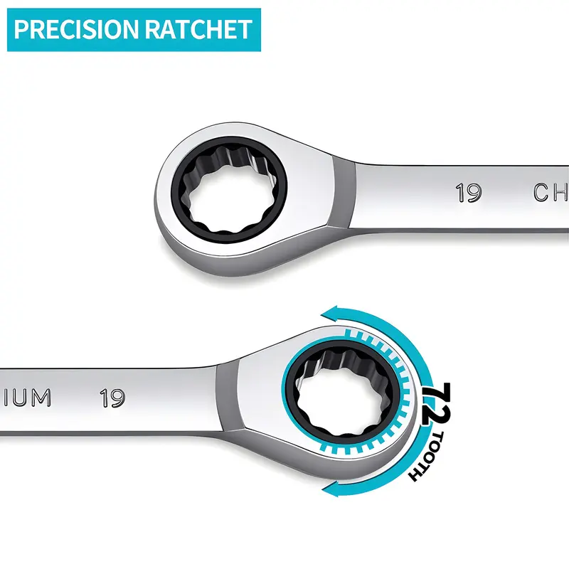 ALLEFIX Kunci Ring Pas Bolak Balik 2 In 1 Ukuran 6-27mm Bahan Stainless-steel Anti Karat - 10170 3