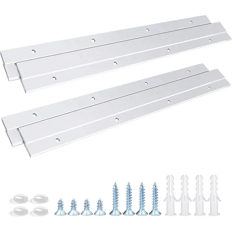 French Cleat Hanger 12 Inch, Aluminum Z Clips for Hanger Supports 80lbs - Interlocking Wall Mounting Bracket Hardware Kit for Hanging Mirrors, Picture, Shelf, Whiteboard, Art, Frames (12"-2Pairs)