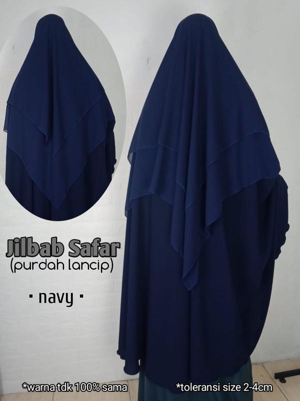 Jilbab Safar Purdah Lancip PREMIUM jetblack & new fortaleza Hitam Muslim 0