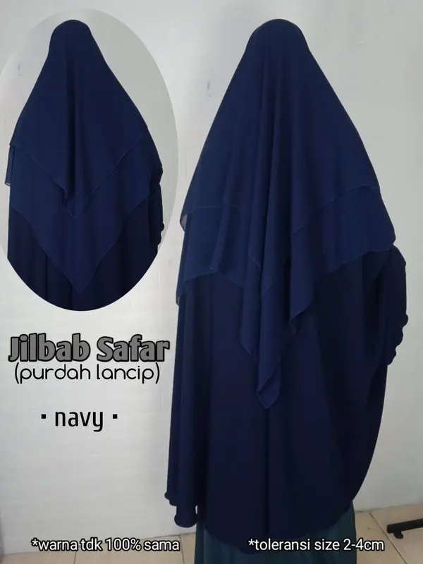 Jilbab Safar Purdah Lancip PREMIUM jetblack & new fortaleza Hitam Muslim 0