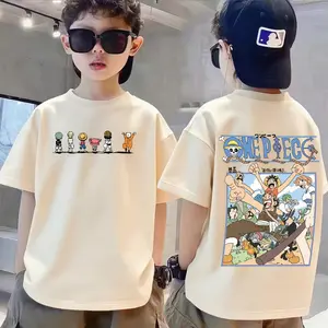 [Flash Deal BXP] (Dikirim dalam 24 jam) (COD) Kaos lengan pendek longgar ukuran musim panas untuk anak laki-laki, tren fashion anime pola ratu pelaut, ringkas, cocok untuk tinggi 90-150 cm dan usia 3-14 tahun