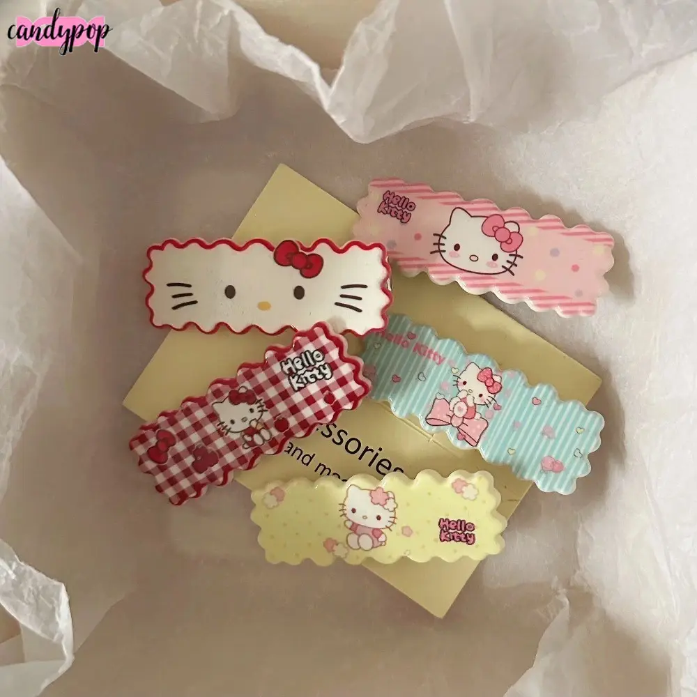 Kẹp Tóc Mèo Hoạt Hình Bằng Nhựa Cho Em Bé Gái, Candleyfashion, Kẹp Tóc Họa Tiết