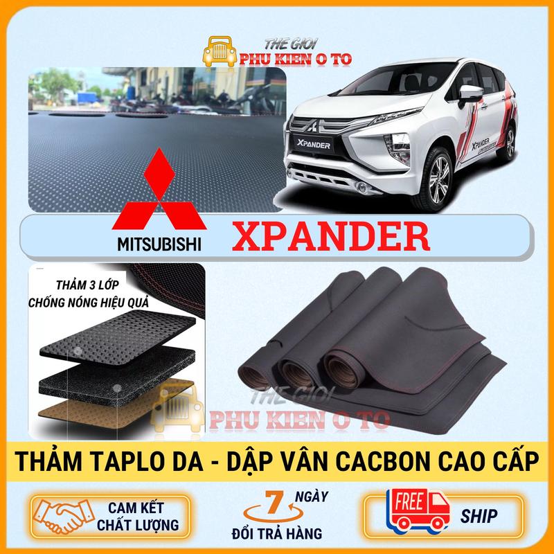 Thảm taplo ô tô Mitsubishi XPANDER 2018 - 2024 da Cacbon cao cấp, chống nóng ô tô hiệu quả