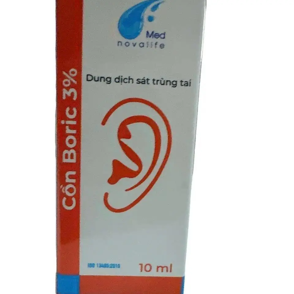 Dung dịch Vệ sinh tai, nấm tai, viêm tai giữa, Cồn Boric 3% 10ml