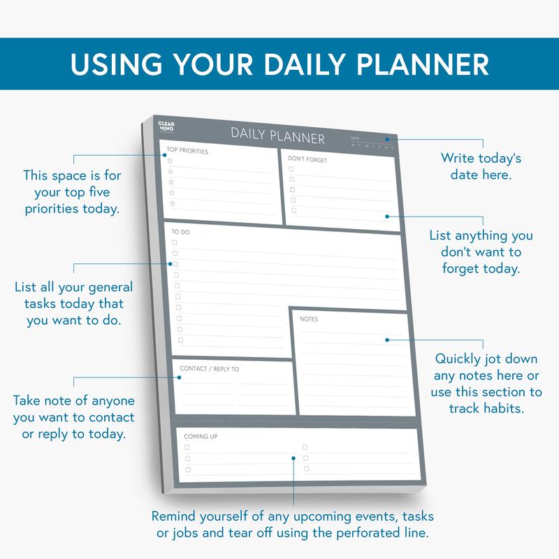 Daily Planner Desk Pad by Clear Mind Concepts – A4 Size 2