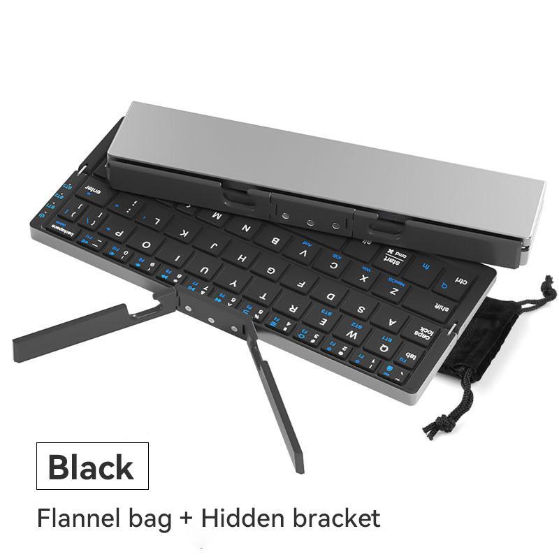 Charging Wireless Bluetooth-compatible Keyboard, Foldable Keyboard with Hidden Stand & Bag, Portable Keyboard for Phone & Tablet, Gift Ideas, Computer Accessories 0