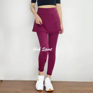 140 JHOB SPORT Legging Panjang Rok Muslimah/Leggiing Panjang Rok Polos Wanita/Legging Rok Polos Dewasa Wanita Wanita Celana