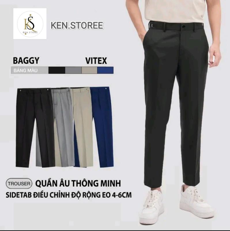   BẢN NÂNG CẤP   Quần Âu Nam Chỉnh Eo Sidetab Tăng Giảm Cạp 4-6cm Ống Suông Vải Chéo 79 Dày Giặn Co Giãn Không Xù Menswear Ong Pants 