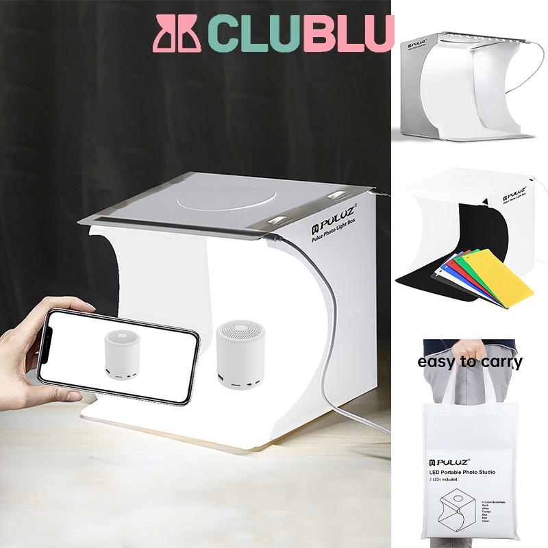  CLUBLU Hộp Chụp Hình Ảnh Sản Phẩm PULUZ Mini  24X23X23CM Có Đèn Led Siêu Sáng &6 Màu Nền Tặng Kèm  Camera Phụ Kiện 