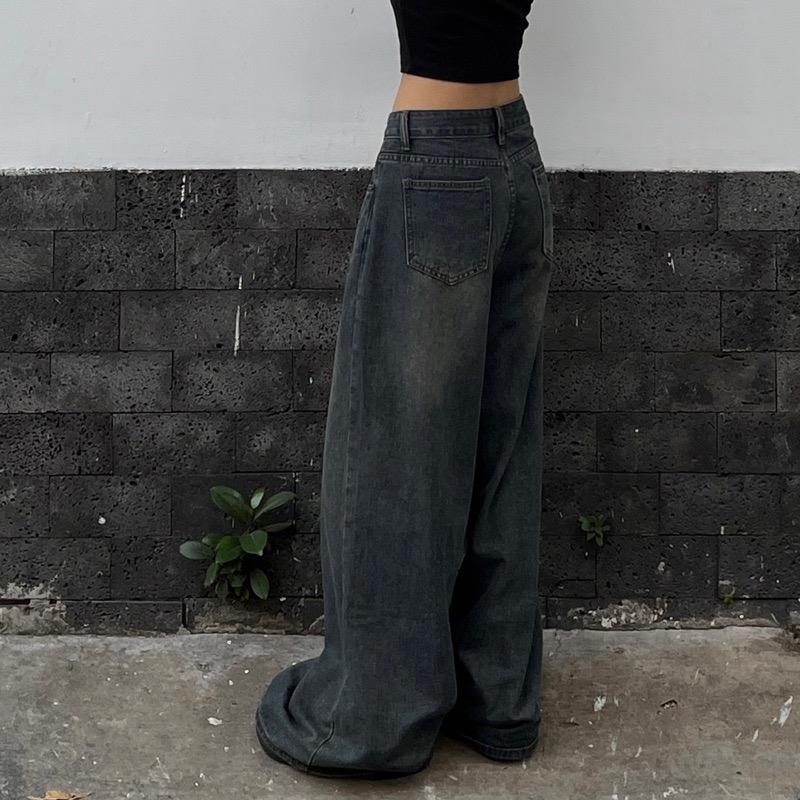 Quần jeans dáng suông rộng Nữ Women Pants 7