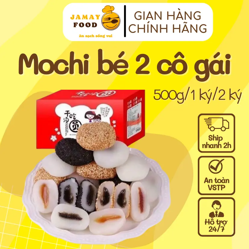 Bánh mochi hai cô gái Đài Loan dẻo mềm thơm ngon 4 vị | Ăn vặt Jamay Food