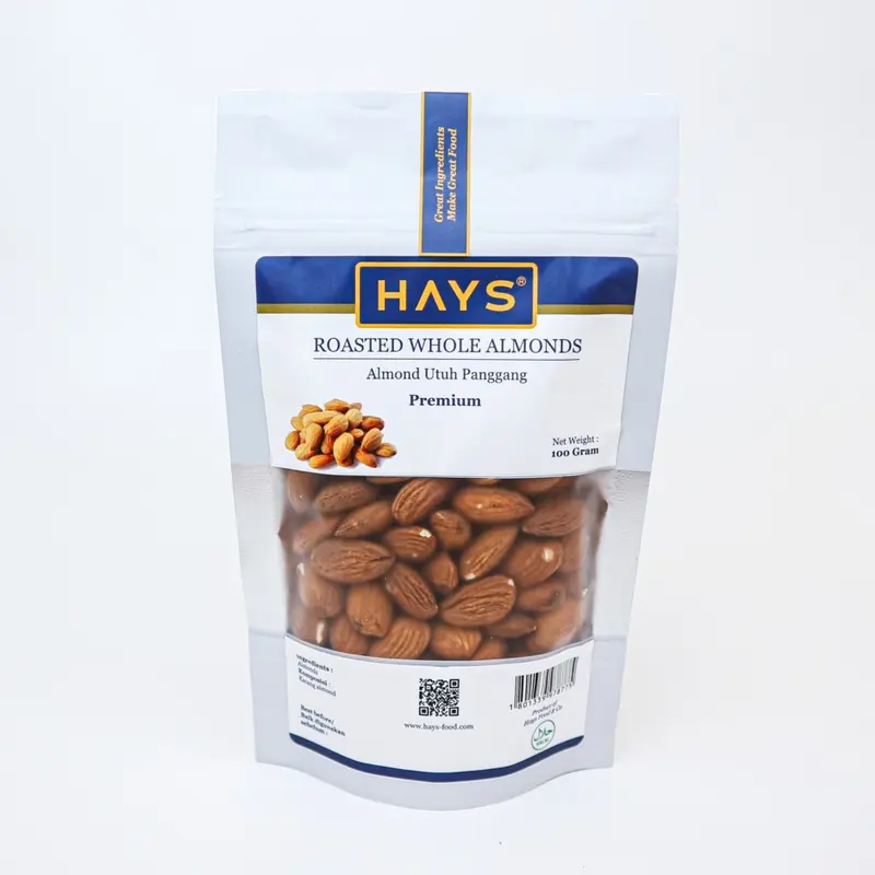 kacang Almond Utuh Panggang 100 Gram / Roasted Whole Almond - HAYS food kacang Snacks 2