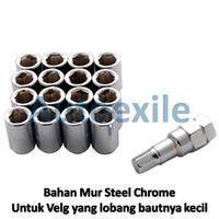 Gambar Mur Racing Zeneca 1.5 1.25 Lug Nut Seneca Ceneka Steel Chrome Roda Kunci L Mobil - Mur 1.5 + Kunci Adaptor dari Autoexile Kota Medan 2 Tokopedia