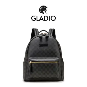 GLADIO Tas Ransel Pria Hitam GLD004B5 Mewah Kulit Stevo Premium Kekinian Backpack Motif Keren Laptop