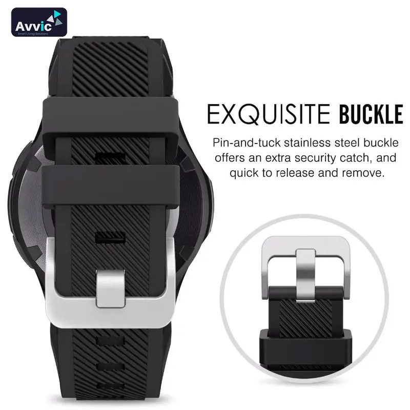 Avvic x Tali Jam Tangan Silikon 22mm Strap Silicone Mi Watch 46mm Sport Rubber Wristband Black Blue Green Grey Pink Karet Red Sporty White Yellow Accessories 5