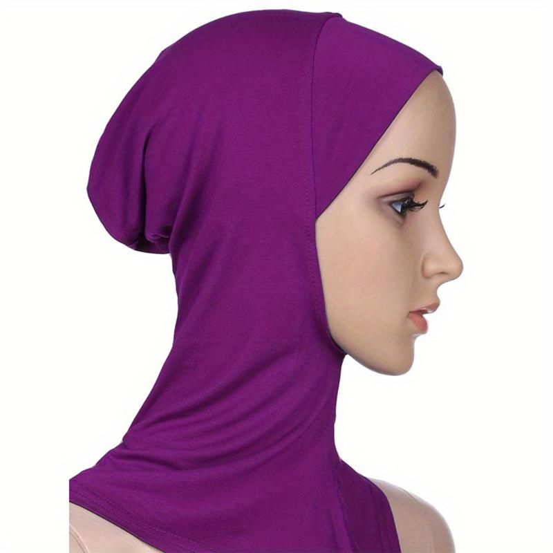 Product Introduction of High Elastic Solid Color Muslim Full Cover Hijab Cap Islamic Underscarf Neck Head Bonnet Hat 6