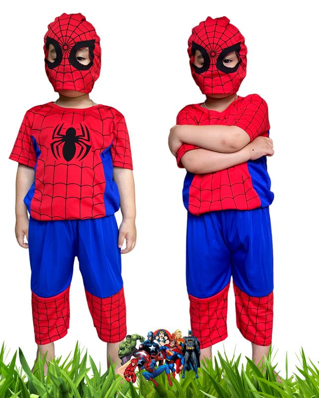 (SN13,10kg-30kg) Bộ quần áo siêu nhân nhện cho bé trai 1 tuổi đến 8 tuổi TẶNG mặt nạ y hình, vải thun co giãn, thoáng mát