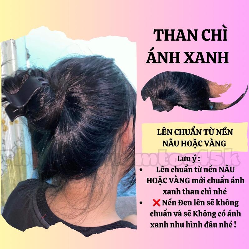 Thuốc Nhuộm Tóc Màu Than Chì Ánh xanh [ lên chuẩn từ nền NÂU HOẶC VÀNG NHÉ ] Bền màu