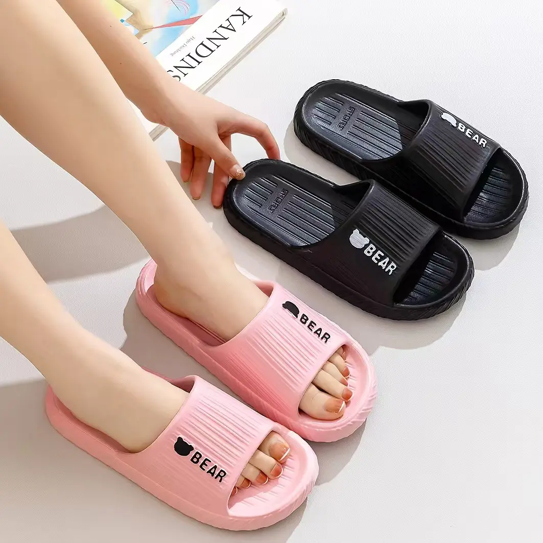 Dép Đôi, Thời Trang Bán Buôn, Thiết Kế Đơn Giản, Màu Trơn Đế Mềm, Dép Thoải Mái, Thích Hợp Cho Siêu Thị Và Gian Hàng Đường Phố