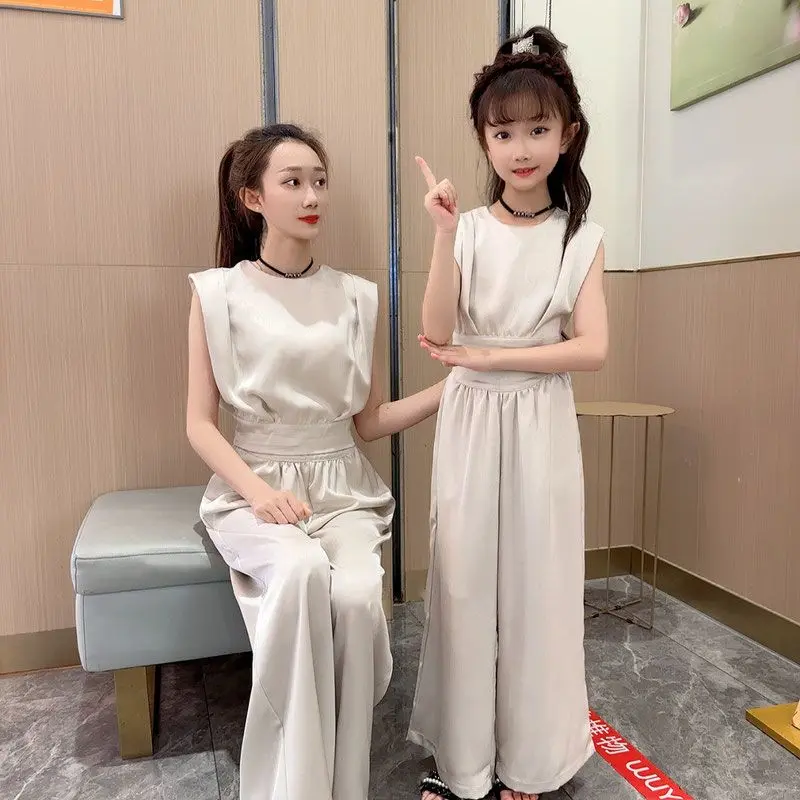 Bộ Quần Ống Rộng, Thiết Kế Đặc Biệt, Chất Liệu Sa Tanh Mượt Mà, Phong Cách Pháp, Thanh Lịch Và Thời Trang, Phong Cách Hàn Quốc, Thích Hợp Cho Phong Cách Xã Hội Nữ Áo Women Top