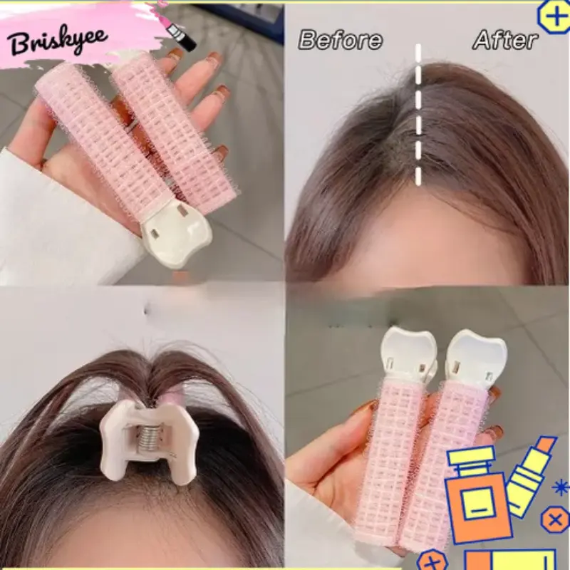 Kẹp tóc mái cố định tích hợp lô uốn tóc xoăn bồng bềnh không làm gãy tóc phong cách Hàn Quốc cho nữ