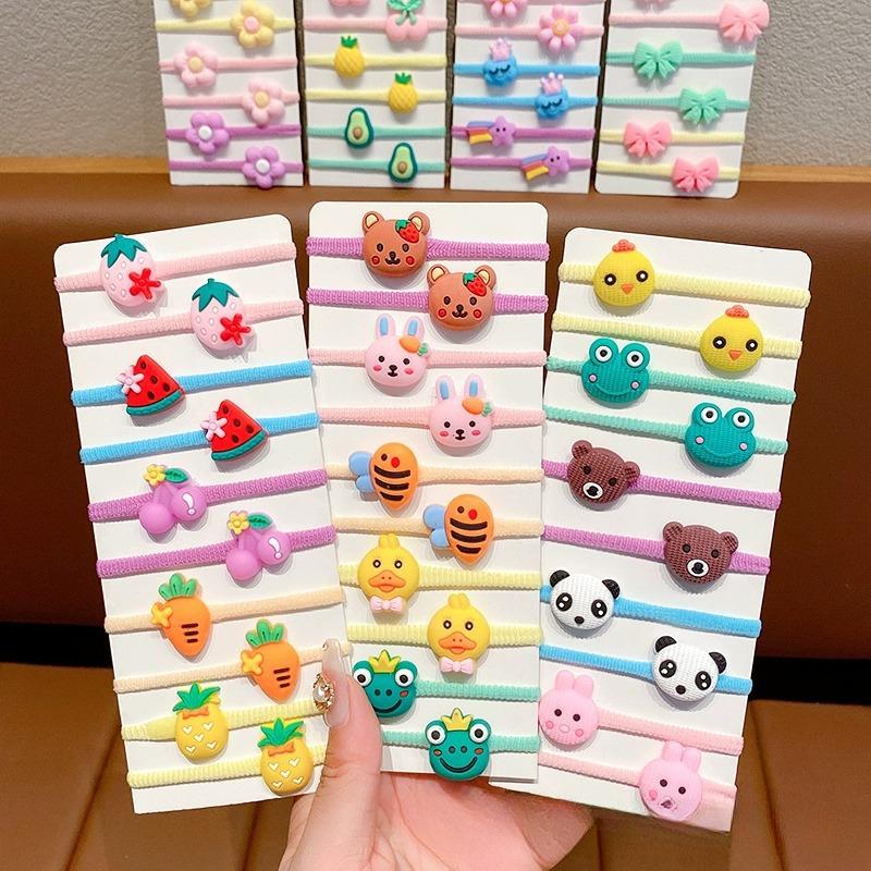 10 PCS for Children Cute High Stretch Headband Hair Accessories Little Girl Candy Color Trendy Hair Circle Headband 0