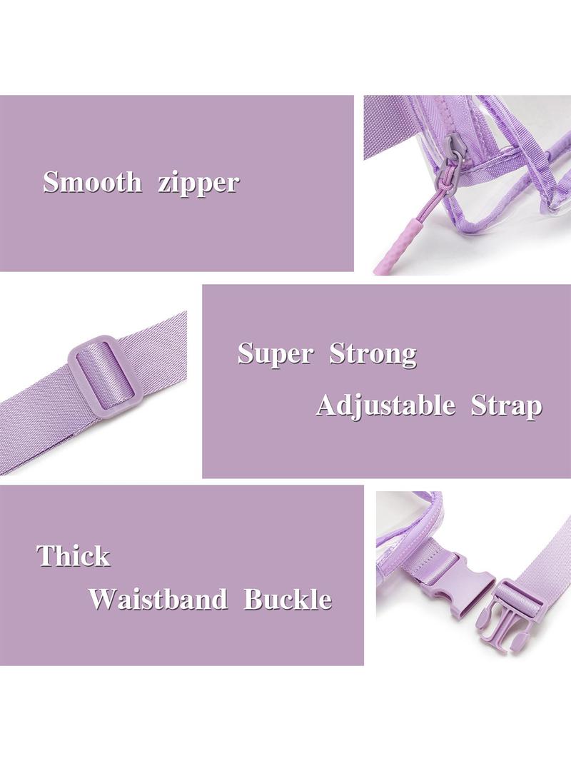Product Introduction of Clear Fanny Pack, Transparent Belt Bag for Travel, Concerts, and Sports Event, Casual Versatile Waist Bag for Women & Girls 4