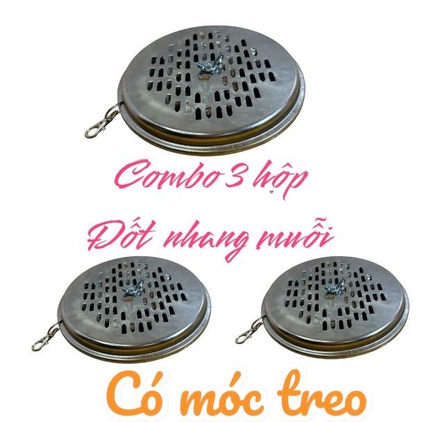 COMBO 3 HỘP ĐỐT NHANG MUỖI INOX /HỘP ĐỐT NHANG MUỖI CÓ ỐC VẶN NẮP,CÓ MÓC TREO hiệu THUÝ MINH/HỘP ĐỐT NHANG MUỖI CÓ MÓC TREO AN TOÀN KHÔNG LO SỢ CHÁY.