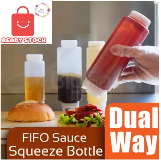 (READY STOCK MALAYSIA) F.I.F.O. First In First Out Bottle Squeezer Sos Dispensing with Lid dual way 16oz 20oz 24oz Sauce