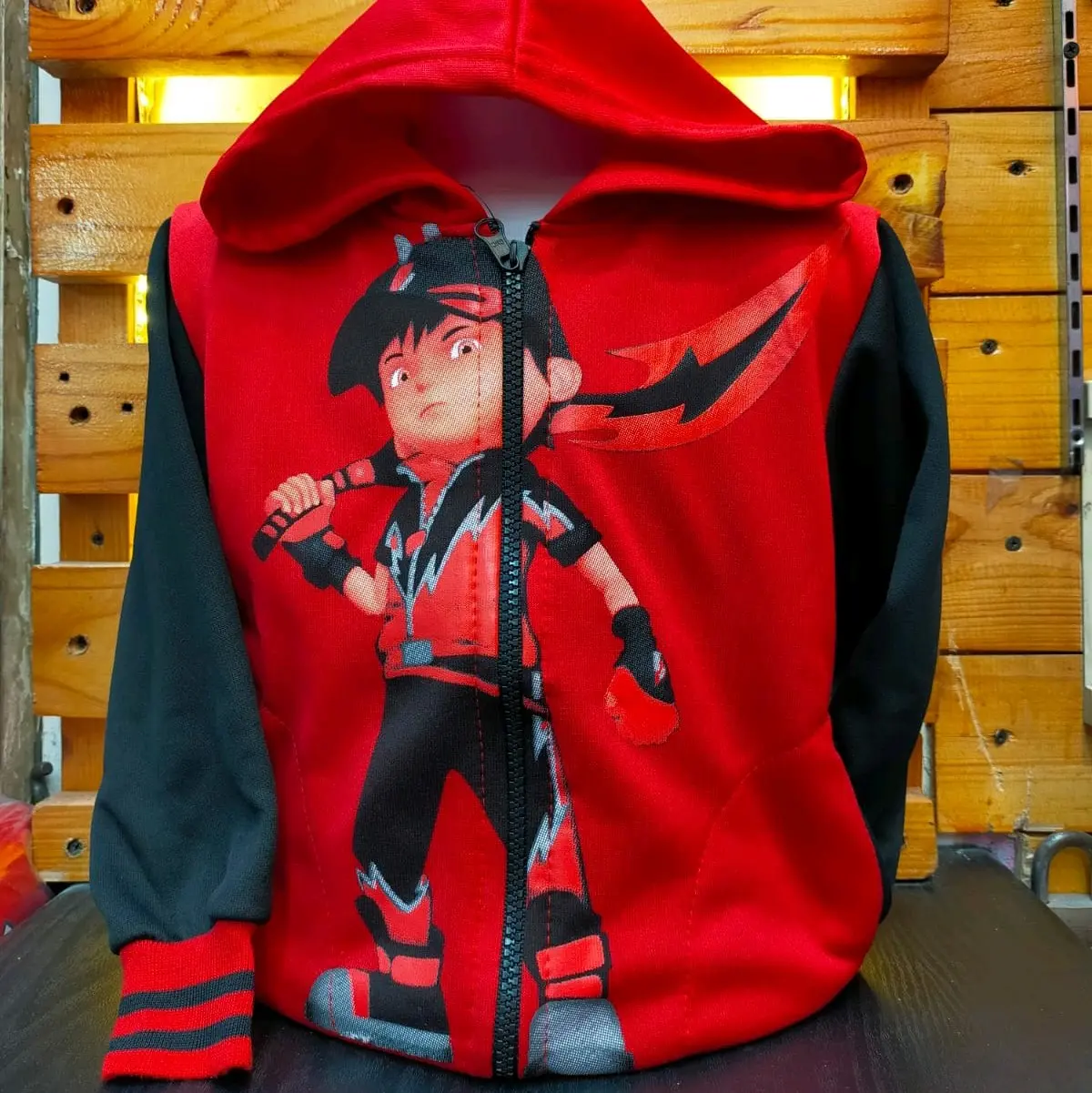 Jaket Anak Laki-laki Karakter BoBoiBoy Pedang Halalintar Red Bahan Fleece - Kids Jacket
