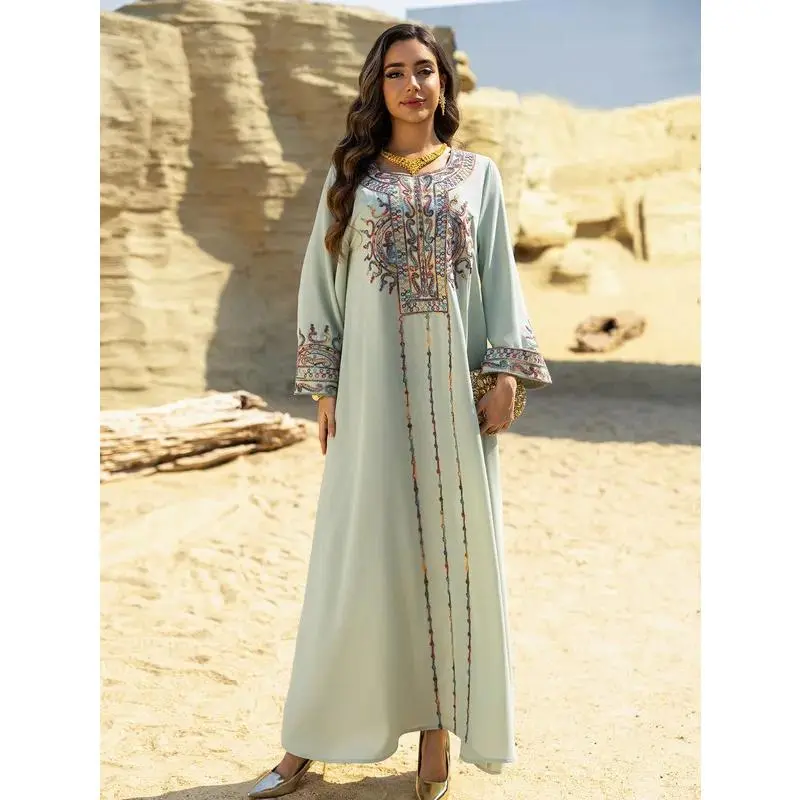 Eid Ramadan Abaya for Women Muslim Embroidery Dress Dubai Kaftan Turkey Arab Robe Djellaba Caftan Marocain Femme Jalabiya Kebaya