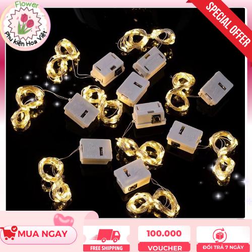 [GIÁ SIÊU RẺ] Combo 10 dây đèn led, dây đèn đom đóm 1 Mét - 2 Mét (Có sẵn pin).Dùng để trang trí nhà cửa, hoa handmade…
