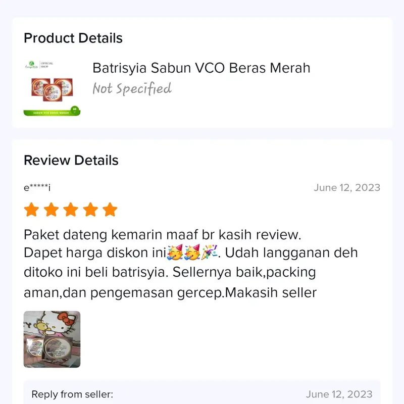Batrisyia Sabun VCO Beras Merah - Mencerahkan Wajah Berminyak Berjerawat 6
