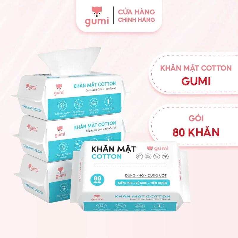 NEW Combo 3 Bịch khăn mặt khô Gumi dùng 1 lần lau khô lau ướt - Khăn lau mặt dùng một lần