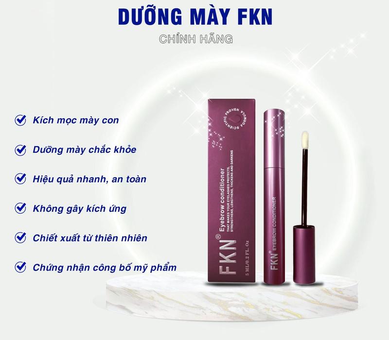 Product Introduction of Combo 2 Dưỡng Mày FKN dung tích 5ml hổ trợ cải thiện lông mày chắc khỏe, nuôi dưỡng từ sâu bên trong giúp từng sợi mày chắc khỏe dài đen óng mượt (tặng nạ) 1