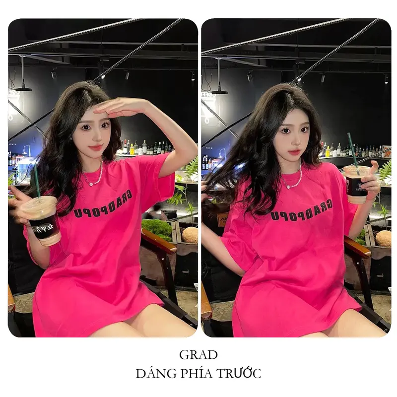 Áo thun nữ BLACKDOKI-GRAD , áo phông basic hiện đại cá tính chất cotton dày dặn ovesize Top Cổ Tròn Women Lưng Cao 1