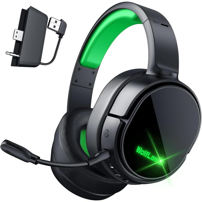 TikTok Shop X1 Wireless Gaming Headset for Xbox Series X S Xbox One PS5 PC Mac Nintendo Switch Bluetooth Over Ear Gaming Headphones with Detachable Noise Canceling Microphone 40H Battery Green