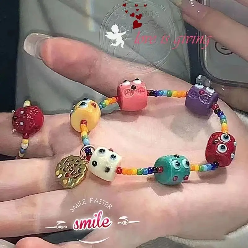 Vòng Tay Co Giãn Ngôi Sao Ngọt Ngào Thiết Kế Đặc Biệt Màu Tươi Mới Đính Cườm Dopamine Cầu Vồng Mùa Hè, Bộ Sưu Tập Năm 2025, Bán Chạy Trong 30 Ngày, 1698 Miếng 7