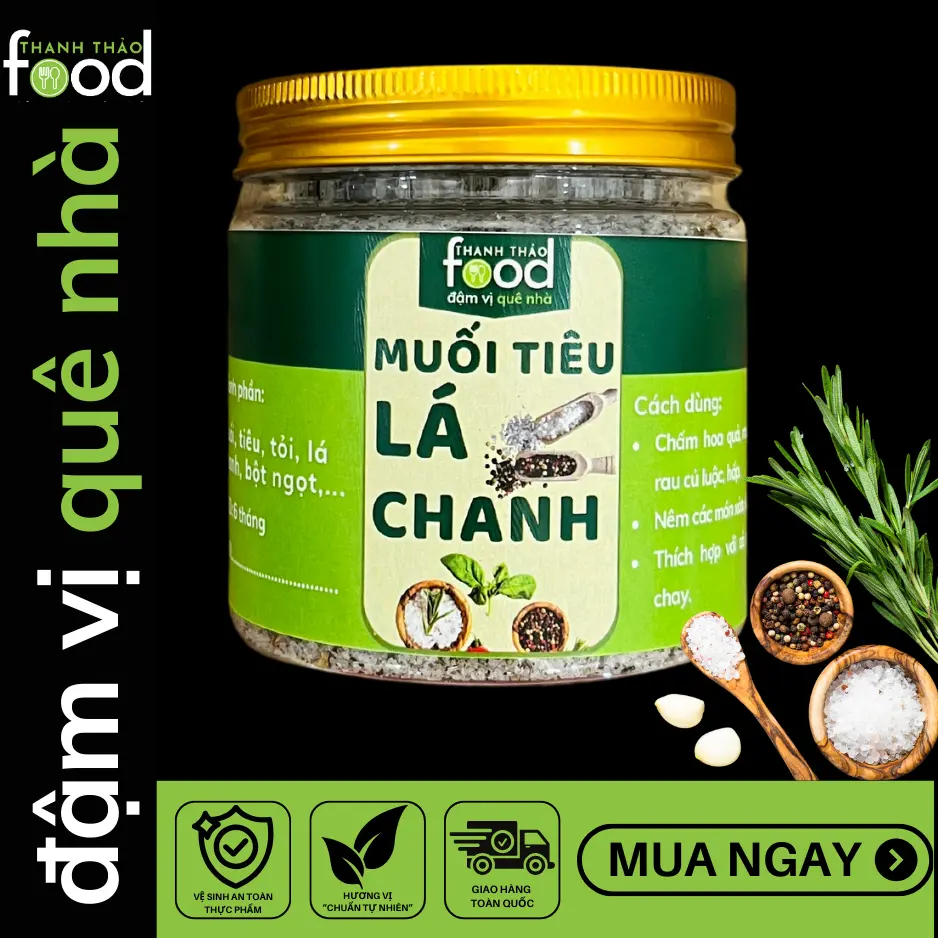 [TTFOOD] Muối tiêu lá chanh nhà làm Thanh Thảo Foods gia vị chấm hoa quả thơm ngon