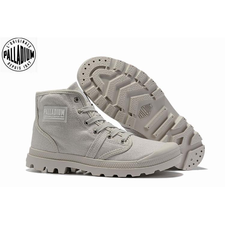Bốt Martin, PALLADIUM, Màu Xám Và Trắng, Dành Cho Nam Và Nữ, Giày Vải, Có Cỡ 35-45, Chính Hãng 100%