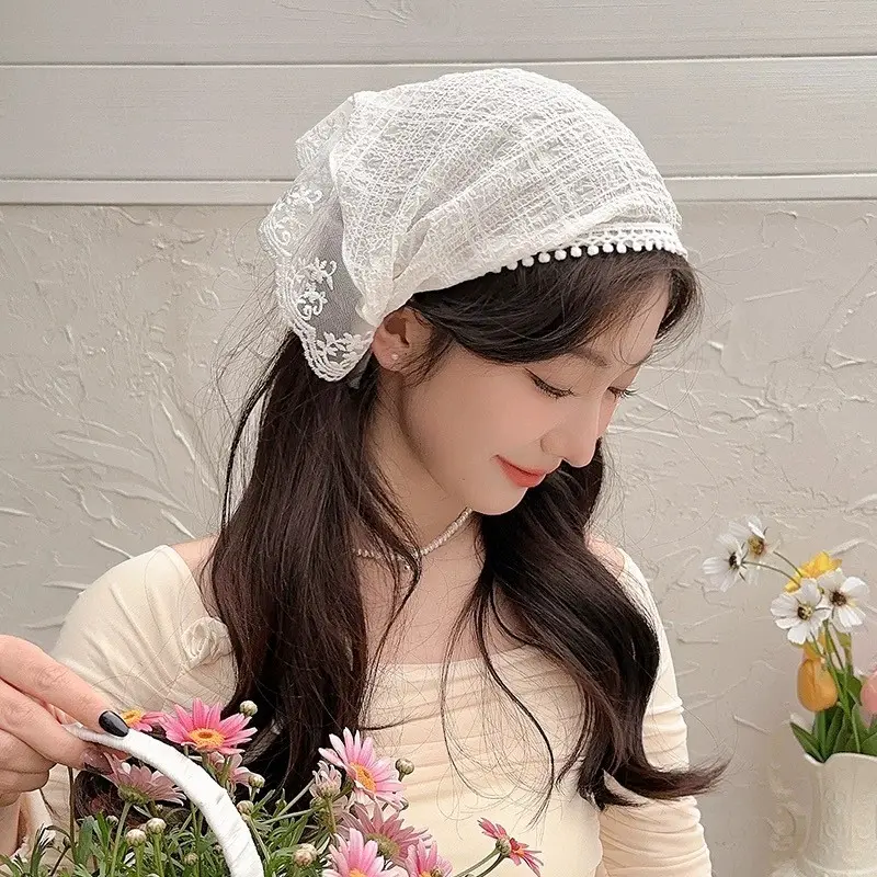 BANDO SCARF FASHION KOREA MODEL RENDA CASUAL AESTHETIC / HEADBAND SYAL RAW LACE / BANDANA KOREAN STYLE 1