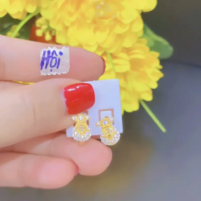 Bông tai đồng hội M4 không đen Hoa Tai Women Khuyên Tai Phụ nữ Khuyên Tai , Hoa Tai Voi Voan